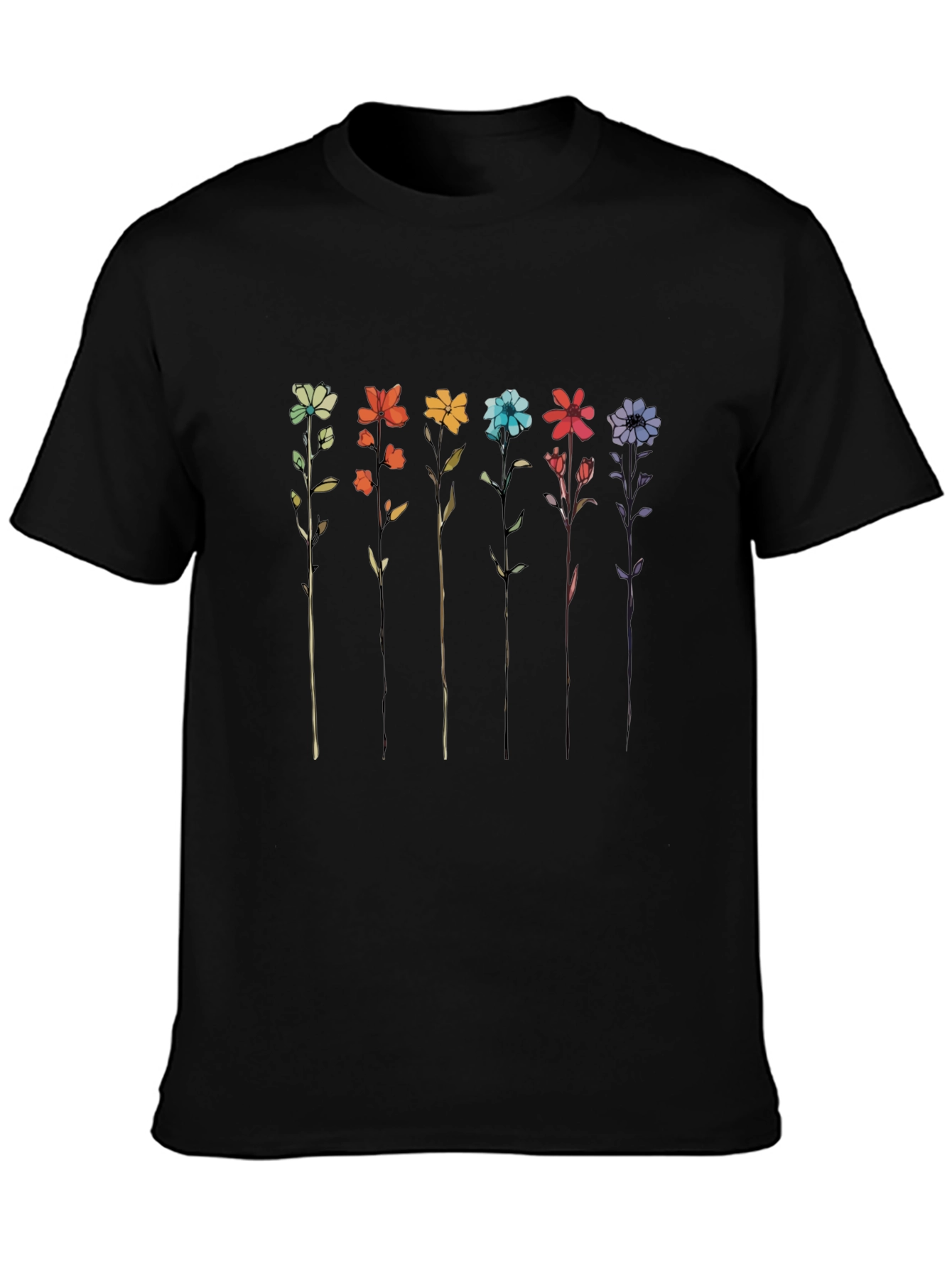 Rainbow Flower Graphic T-Shirt