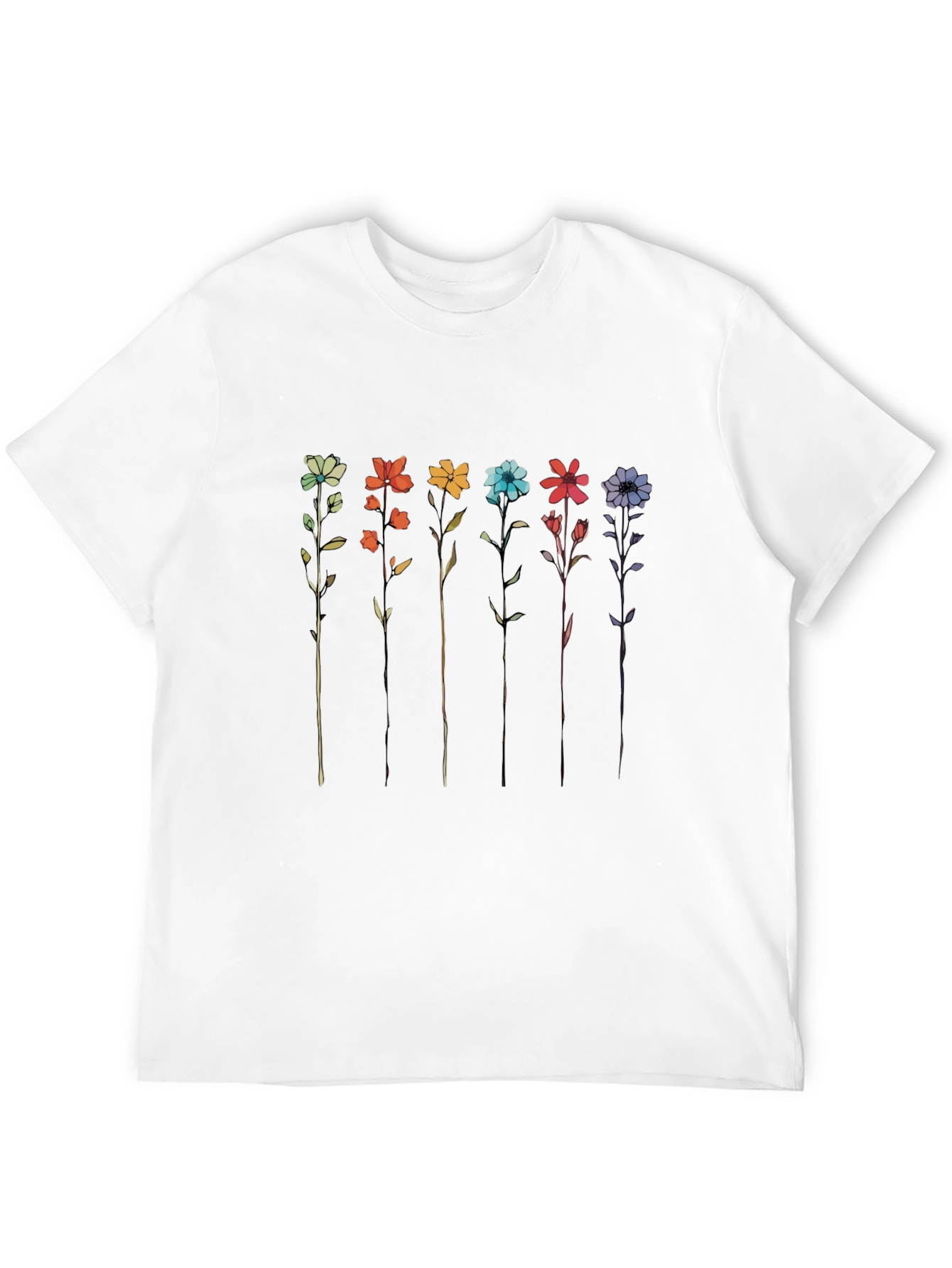 Rainbow Flower Graphic T-Shirt