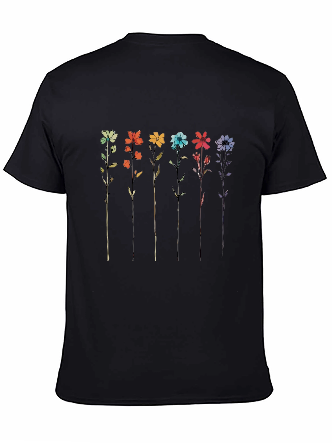Rainbow Flower Graphic T-Shirt