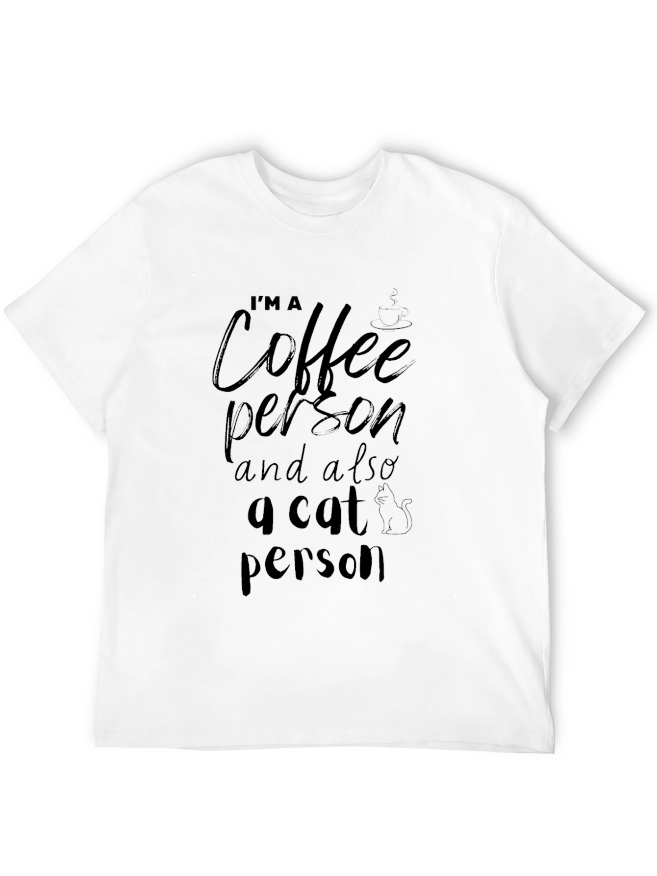 Coffee & Cat Person Graphic T-Shirt