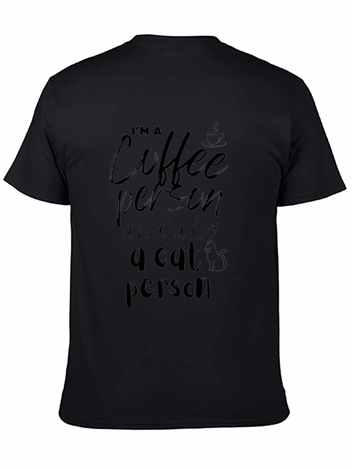 Coffee & Cat Person Graphic T-Shirt