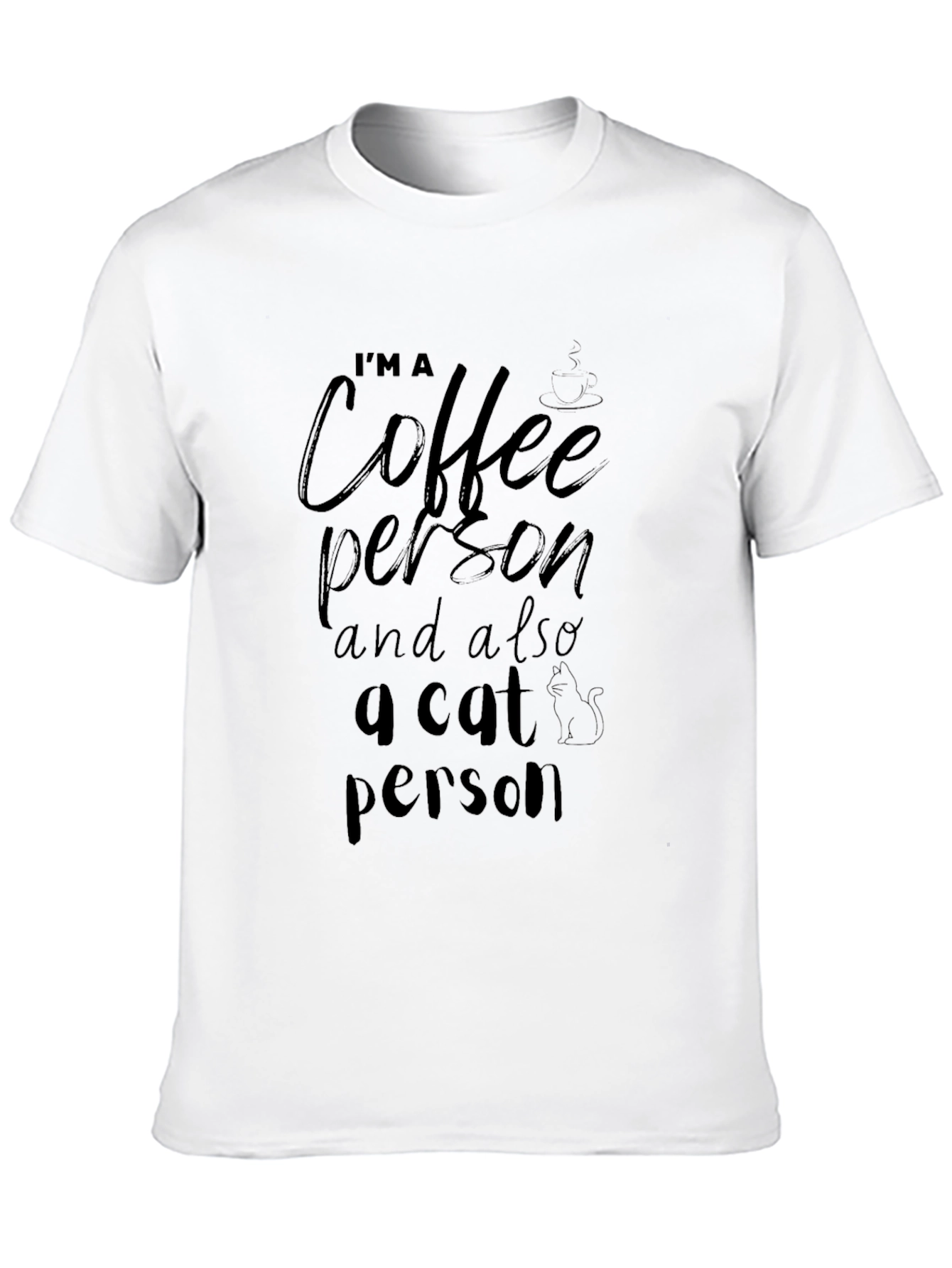 Coffee & Cat Person Graphic T-Shirt