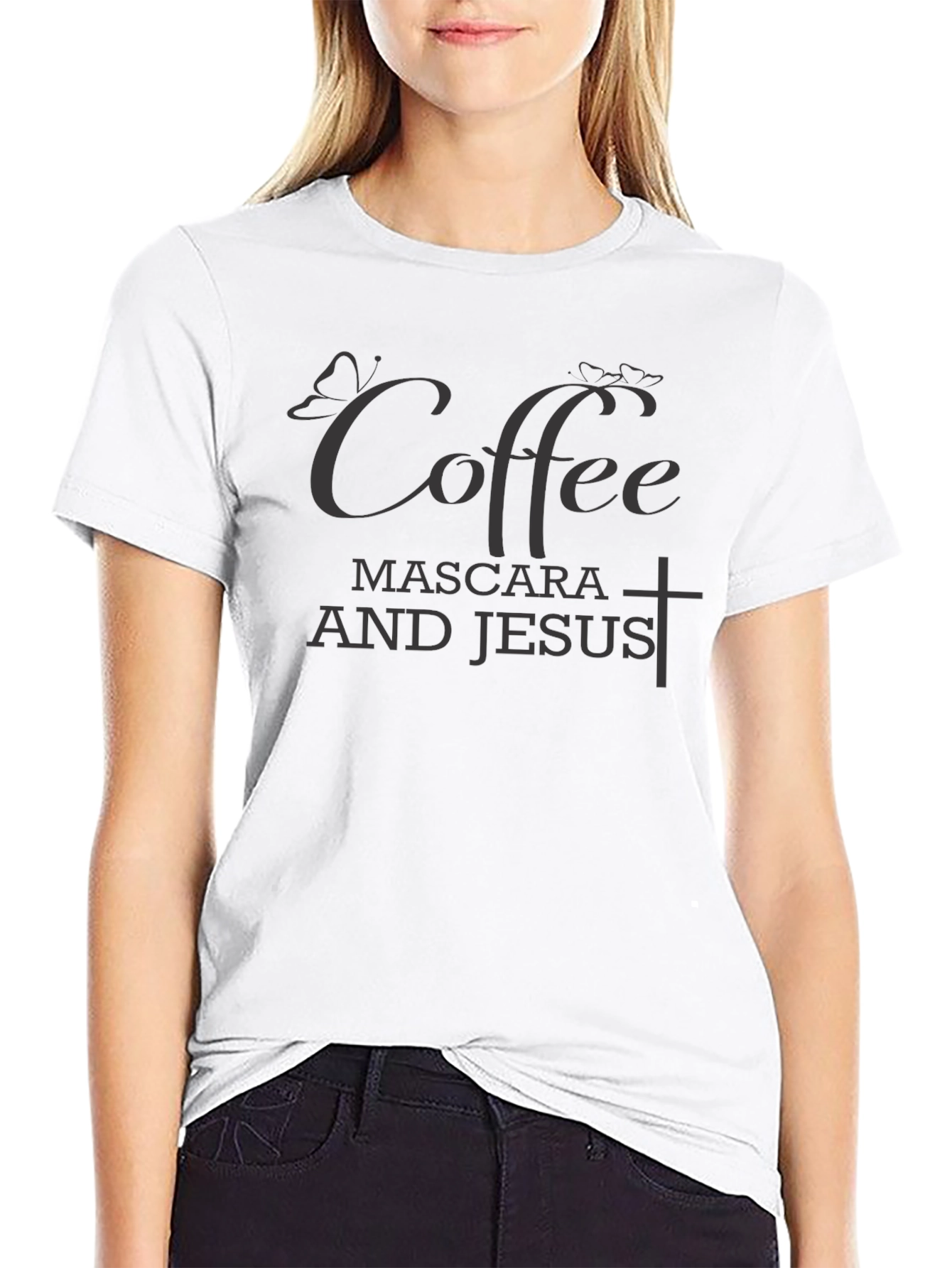Coffee Mascara and Jesus T-Shirt