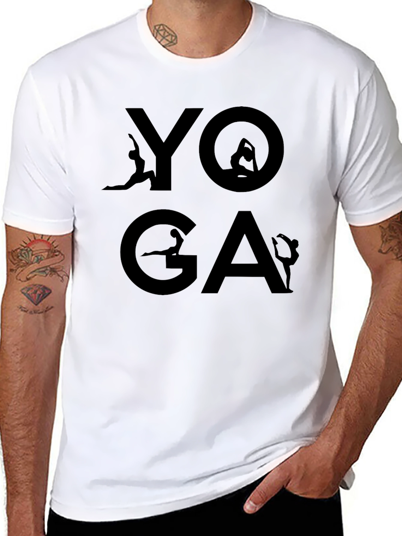 Yoga T-Shirt Black Cotton Casual Wear