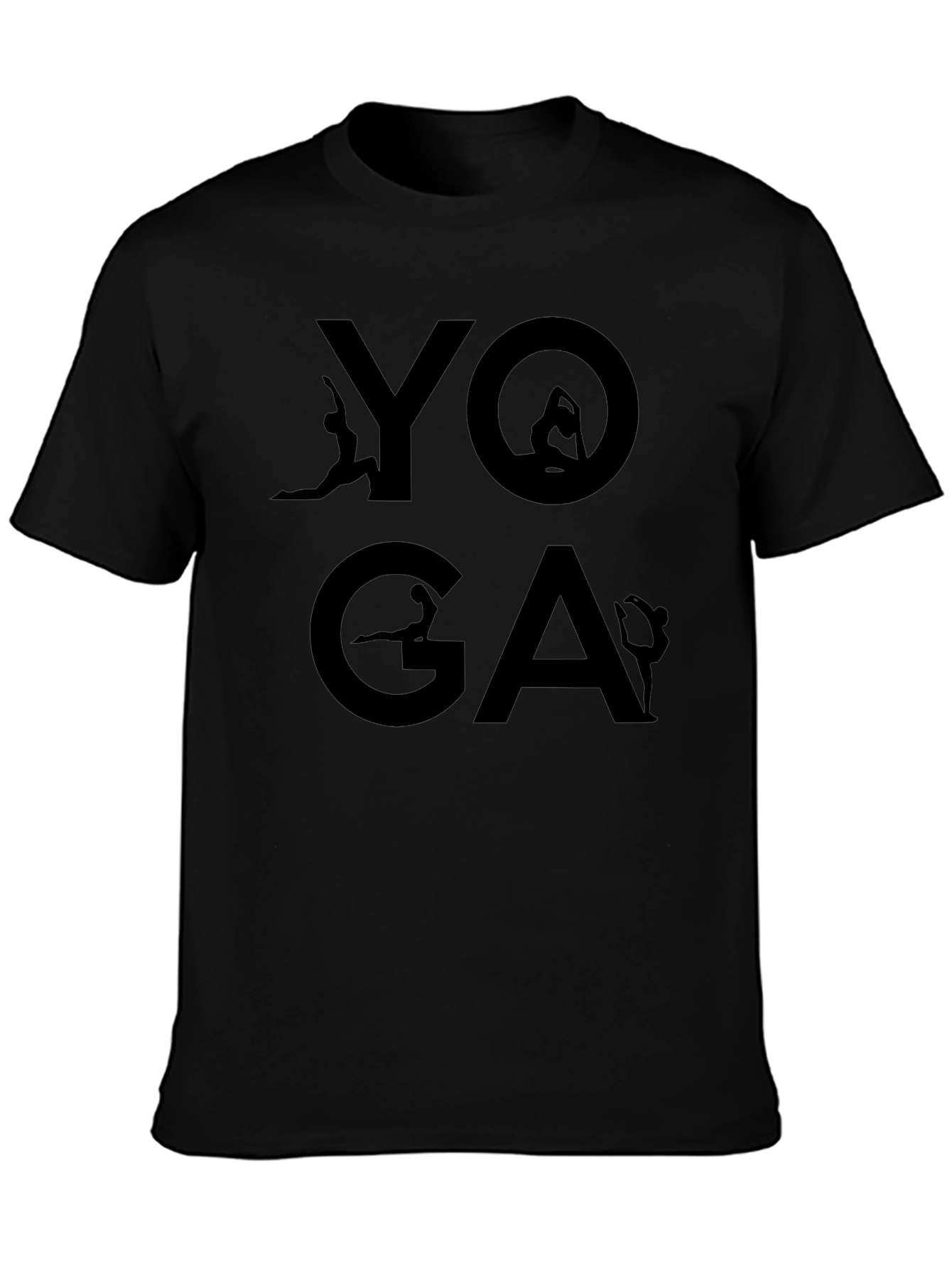 Yoga T-Shirt Black Cotton Casual Wear