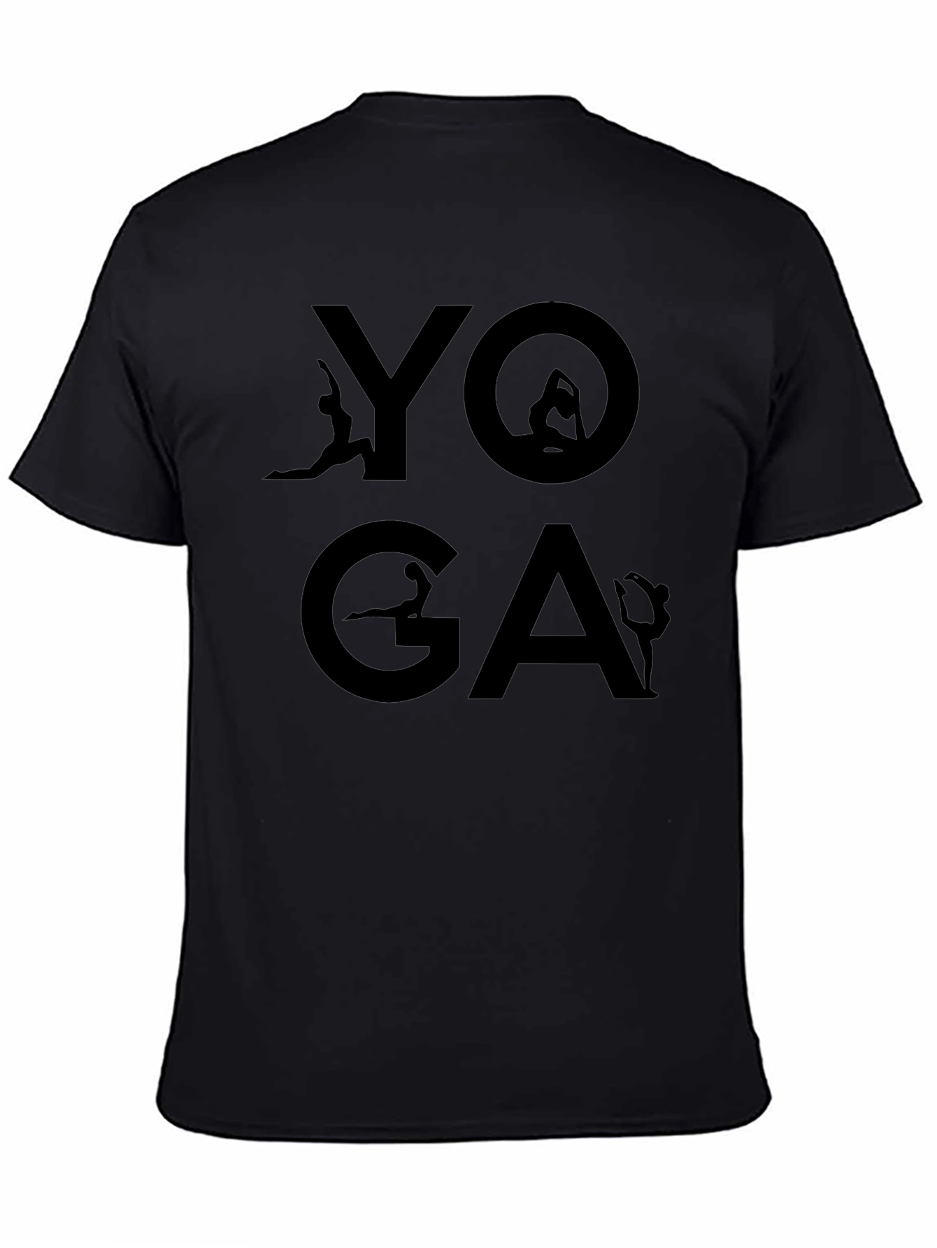 Yoga T-Shirt Black Cotton Casual Wear