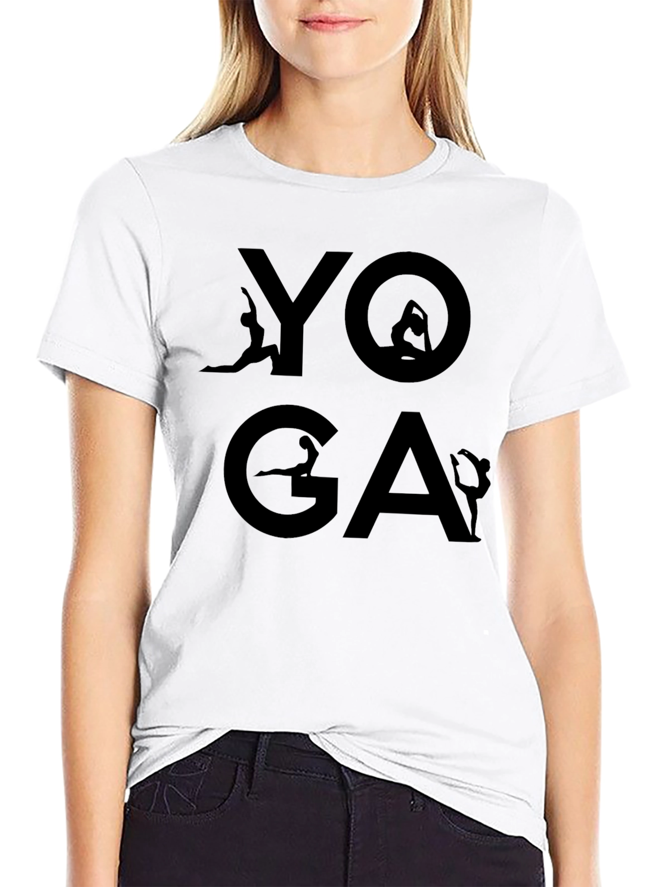 Yoga T-Shirt Black Cotton Casual Wear