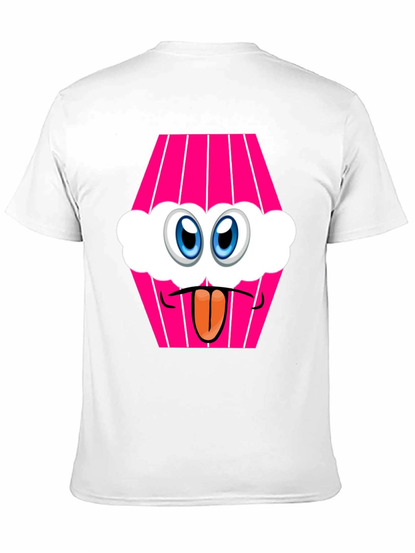 Cartoon Cupcake Face Black T-Shirt