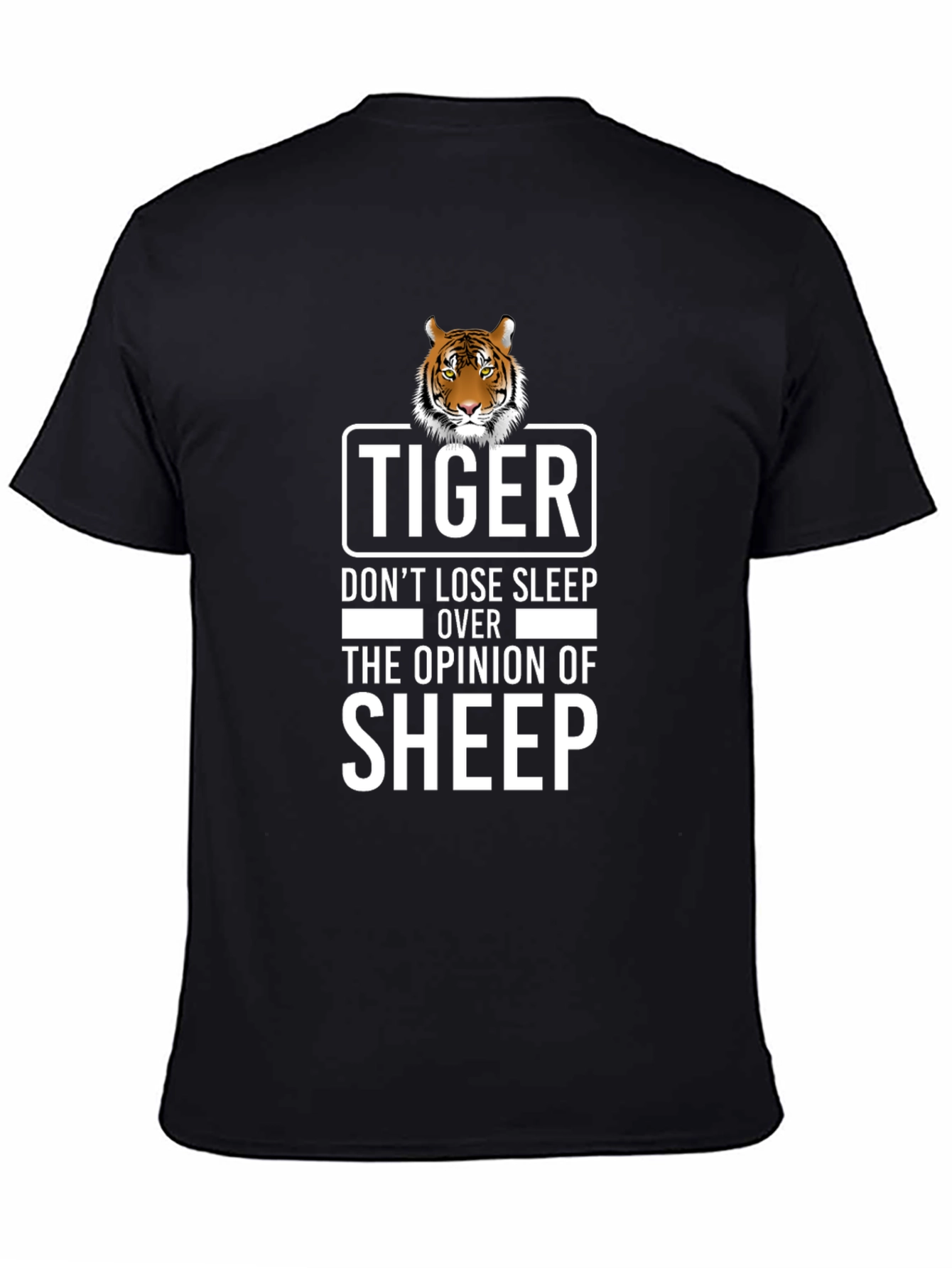 Tiger Sheep Opinion Graphic Tee - Black