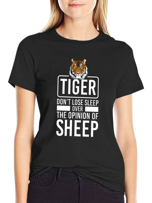 Tiger Sheep Opinion Graphic Tee - Black