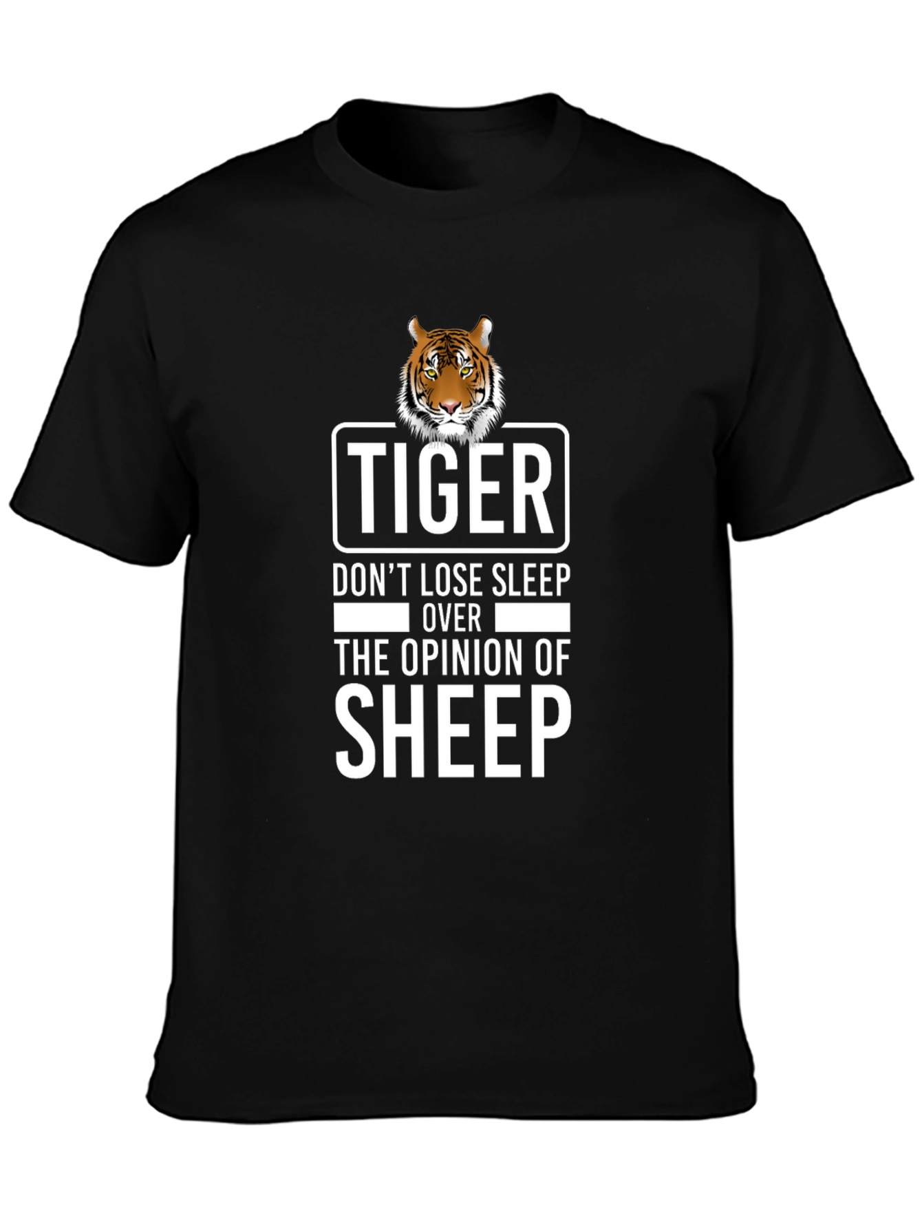 Tiger Sheep Opinion Graphic Tee - Black