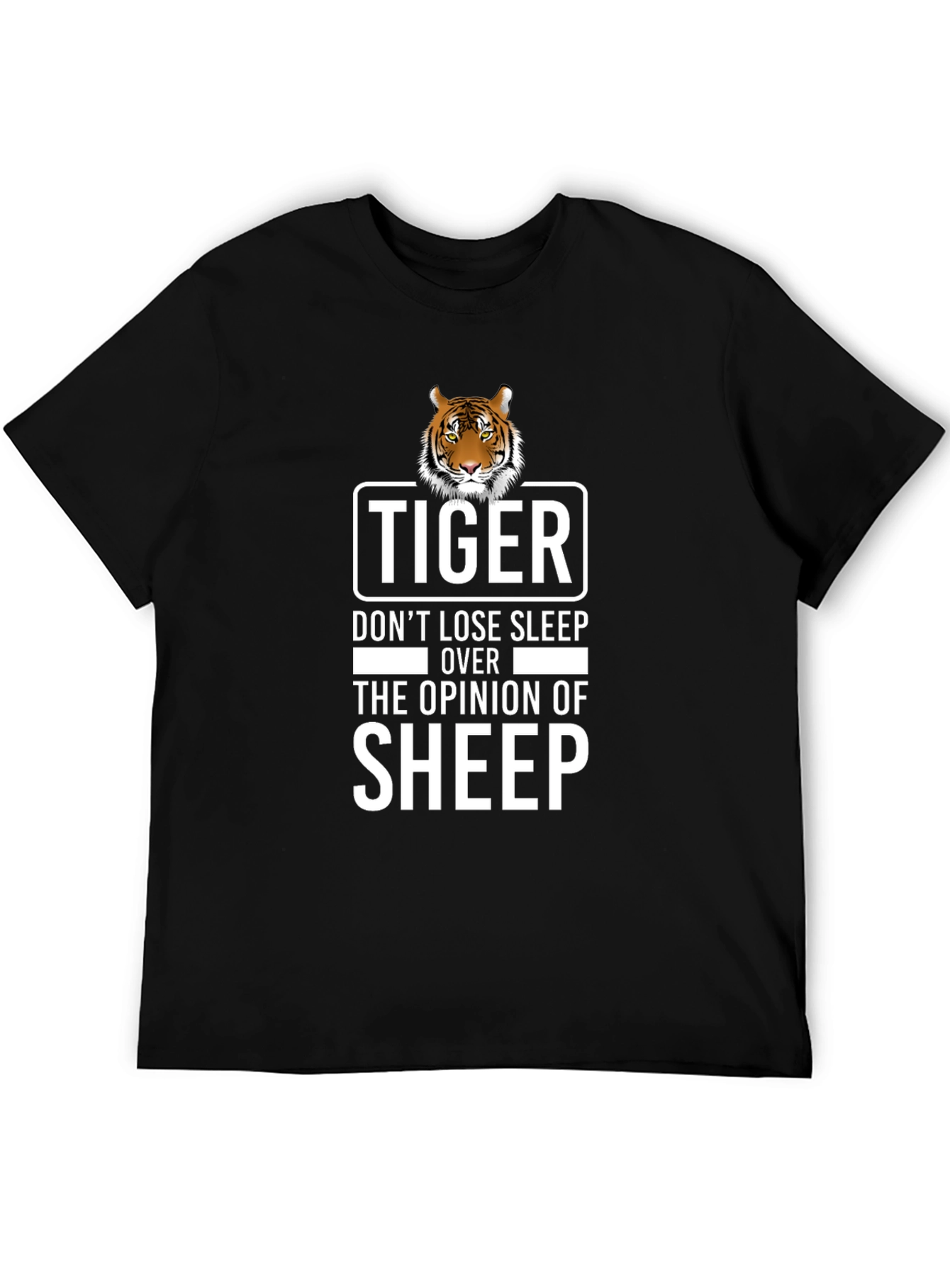 Tiger Sheep Opinion Graphic Tee - Black