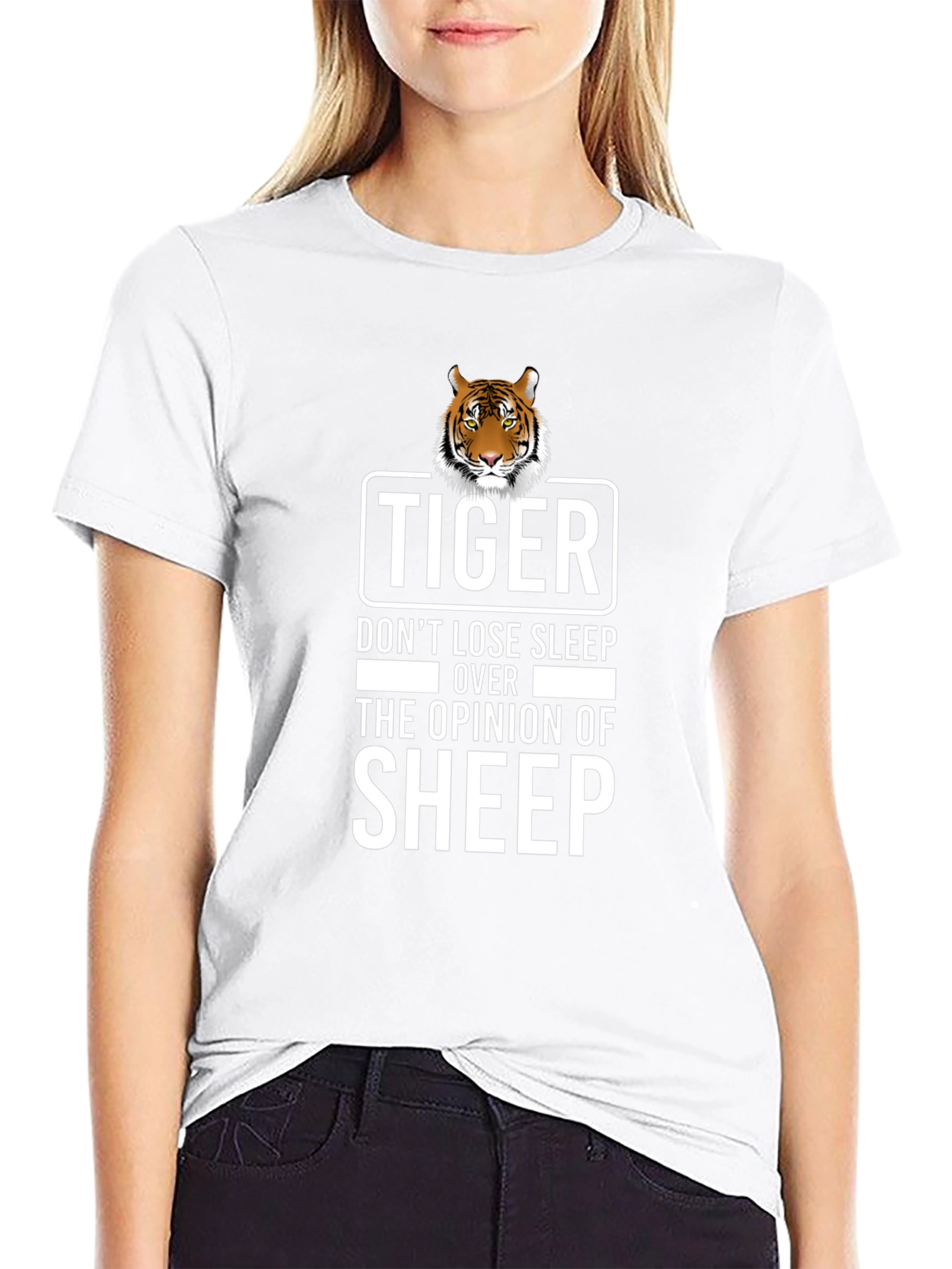 Tiger Sheep Opinion Graphic Tee - Black