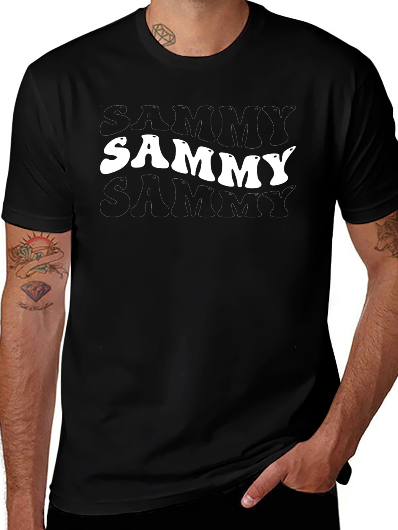 Retro Sammy T-Shirt - Black Cotton Blend