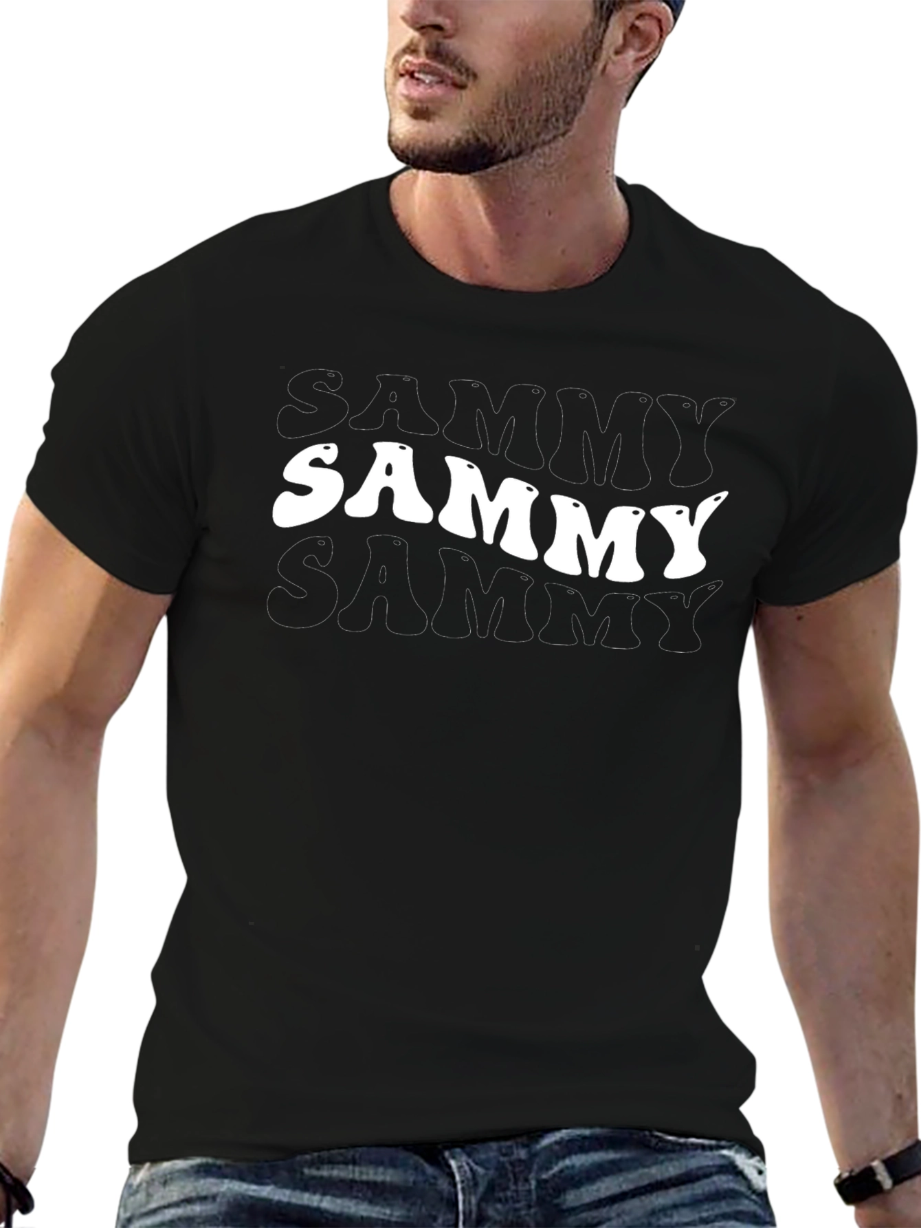 Retro Sammy T-Shirt - Black Cotton Blend