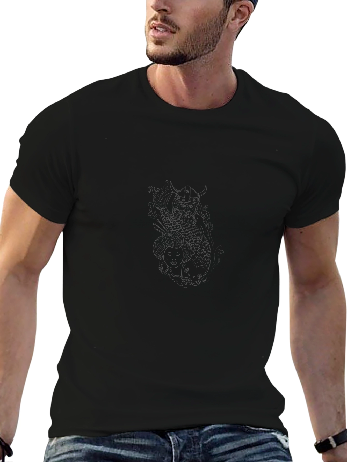 Mens Classic Black Crew Neck T-Shirt