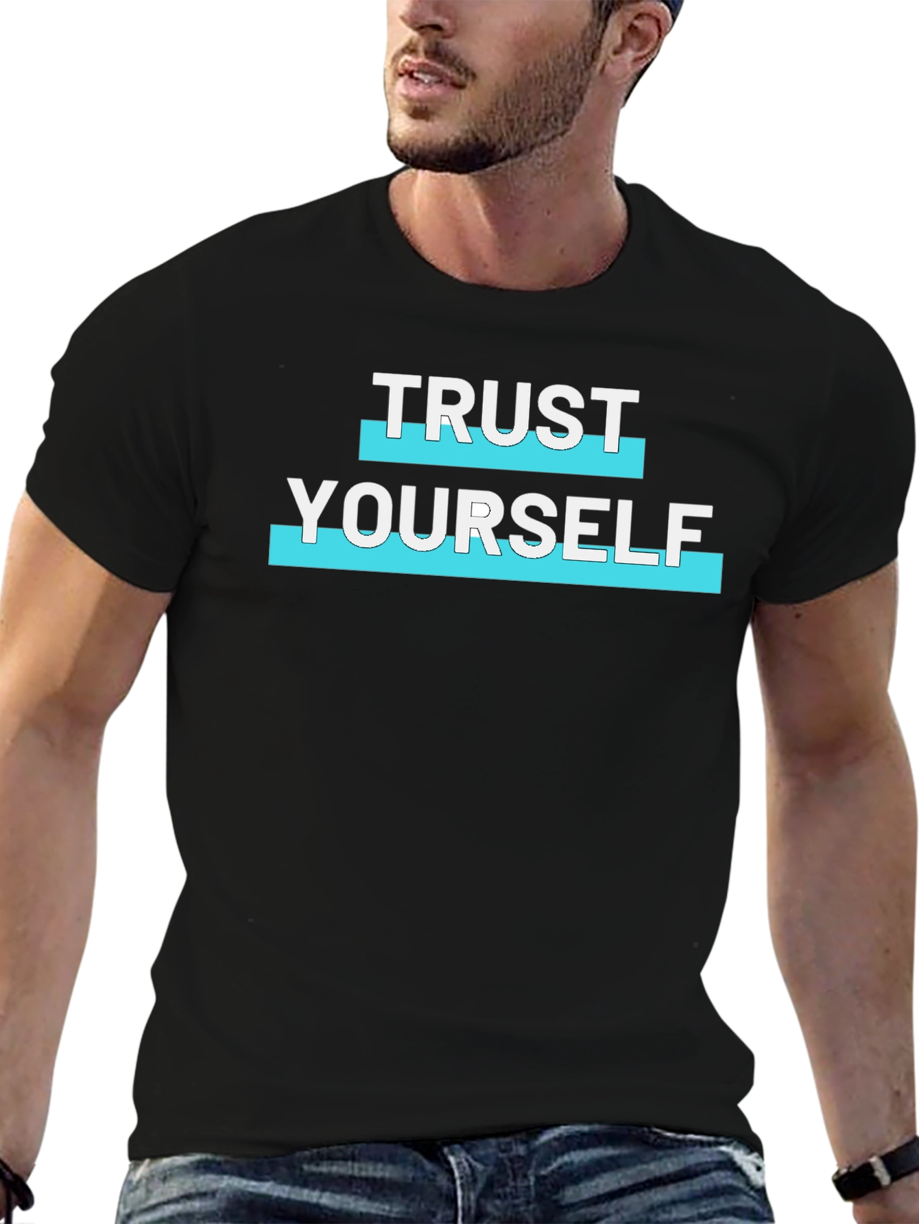 Trust Yourself Graphic Tee - Stylish Black T-Shirt