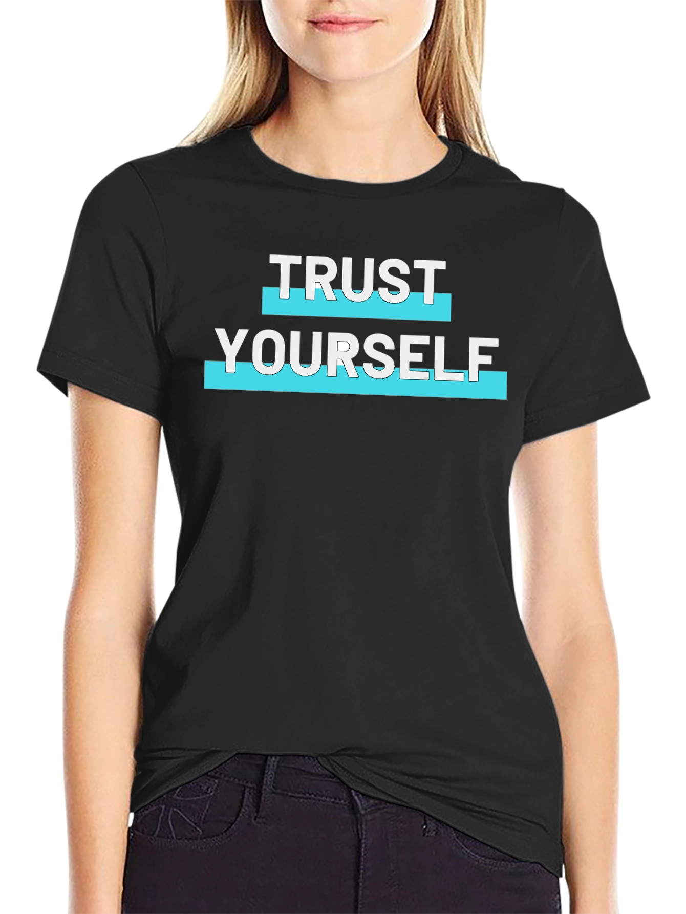 Trust Yourself Graphic Tee - Stylish Black T-Shirt