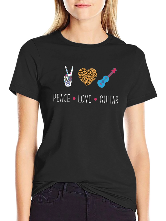 Peace Love Guitar T-Shirt - Unisex Graphic Tee