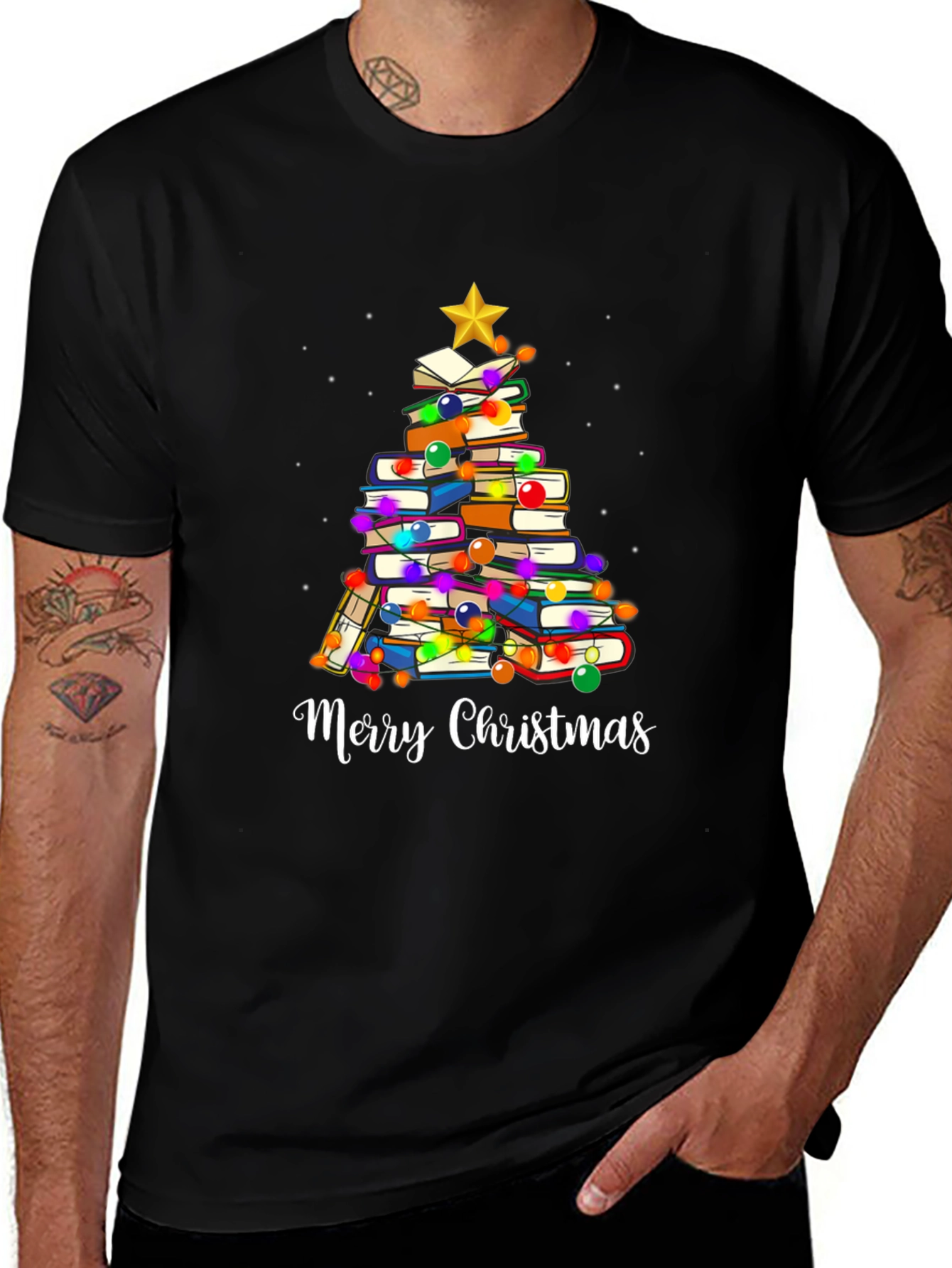 Book Lover Christmas Tree T-Shirt