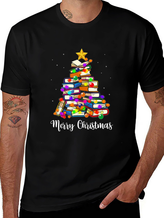 Book Lover Christmas Tree T-Shirt