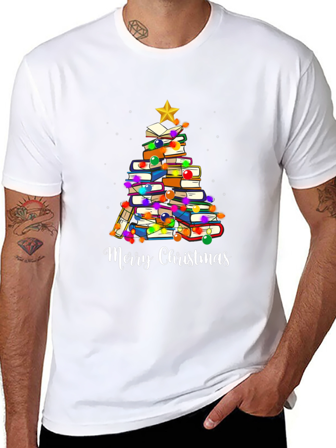 Book Lover Christmas Tree T-Shirt