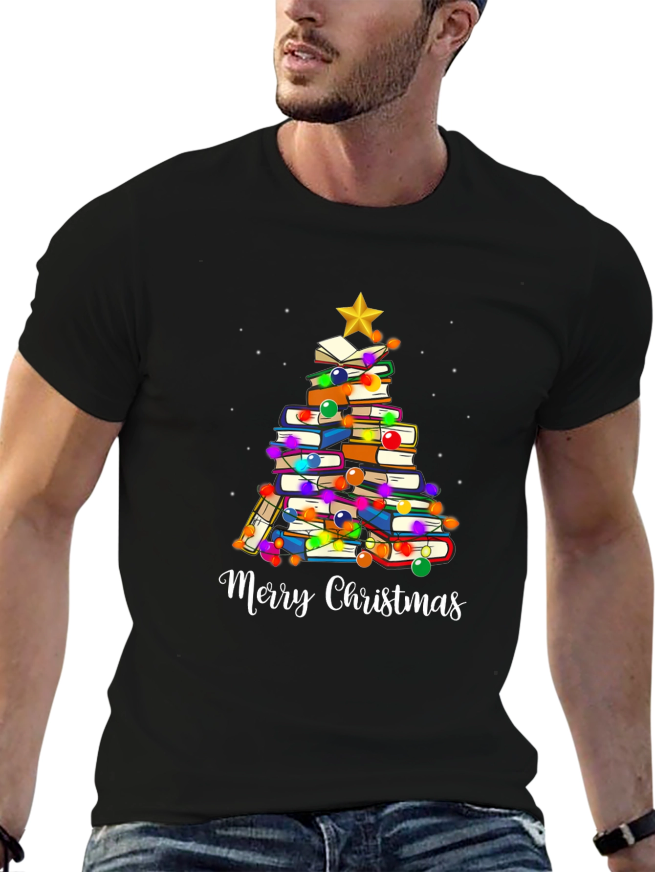 Book Lover Christmas Tree T-Shirt