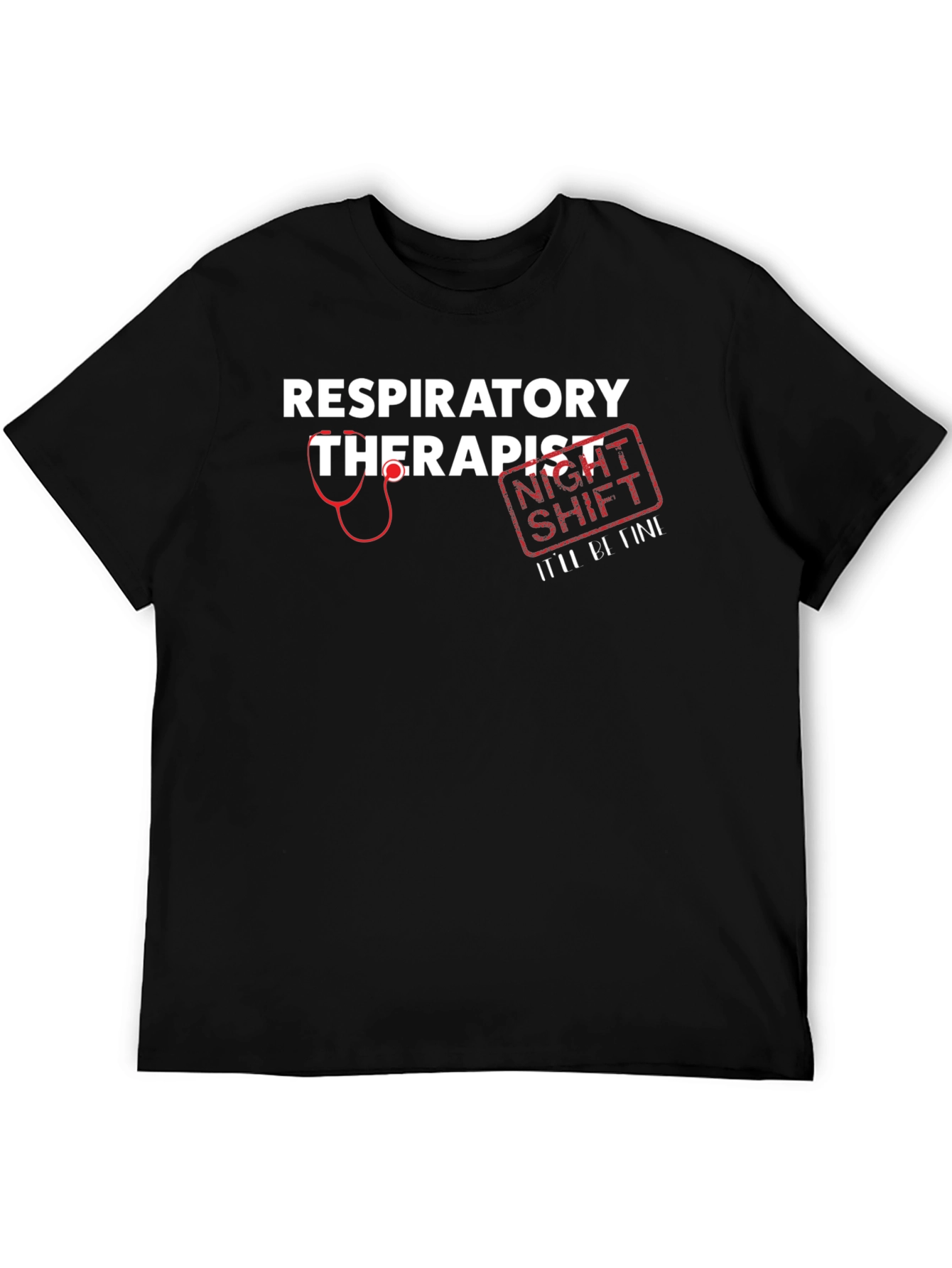 Respiratory Therapist Night Shift Black T-Shirt