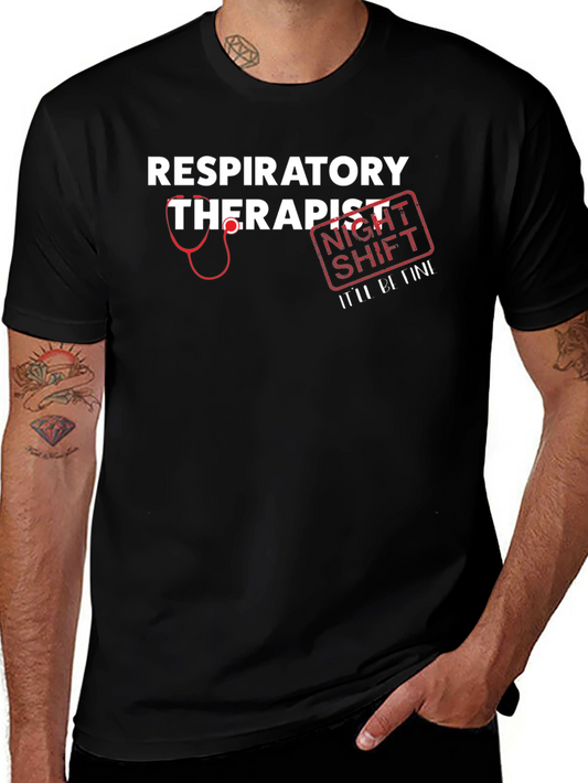 Respiratory Therapist Night Shift Black T-Shirt