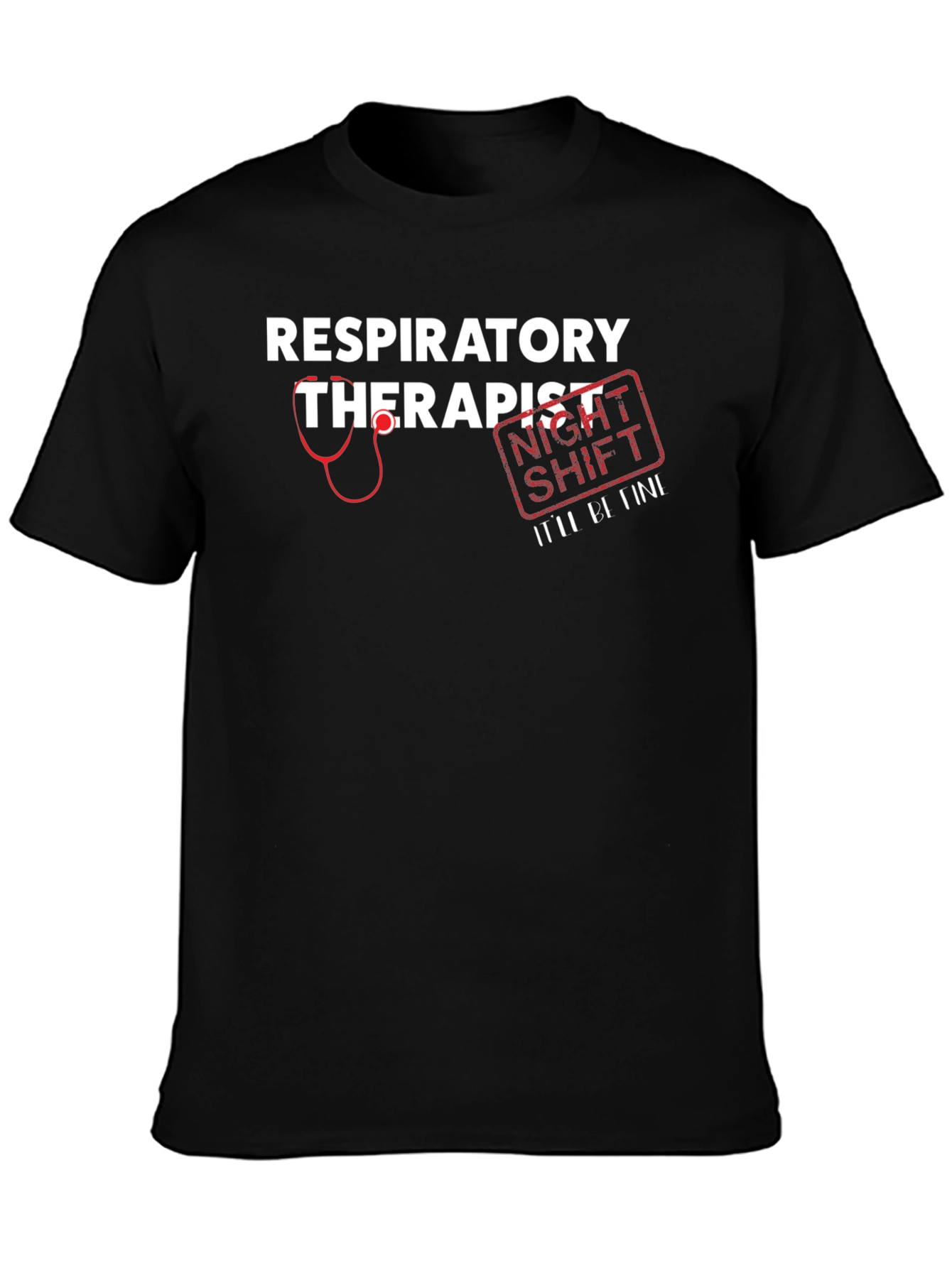 Respiratory Therapist Night Shift Black T-Shirt