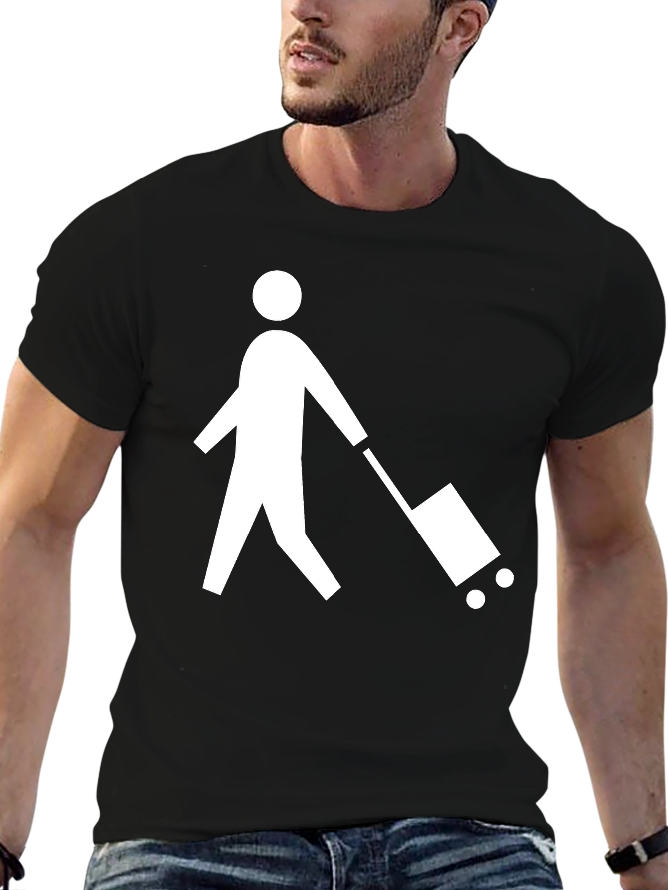 Traveler Graphic Tee - Black Cotton Blend