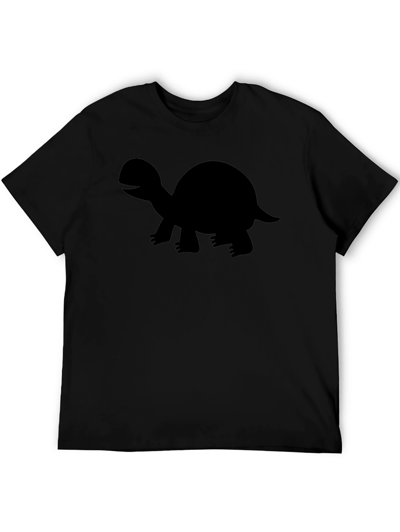 Turtle Graphic Tee - Black Cotton Blend T-Shirt