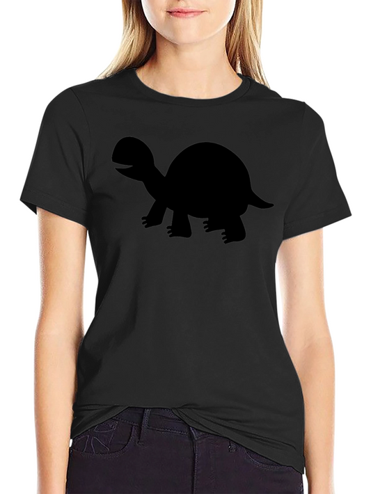 Turtle Graphic Tee - Black Cotton Blend T-Shirt