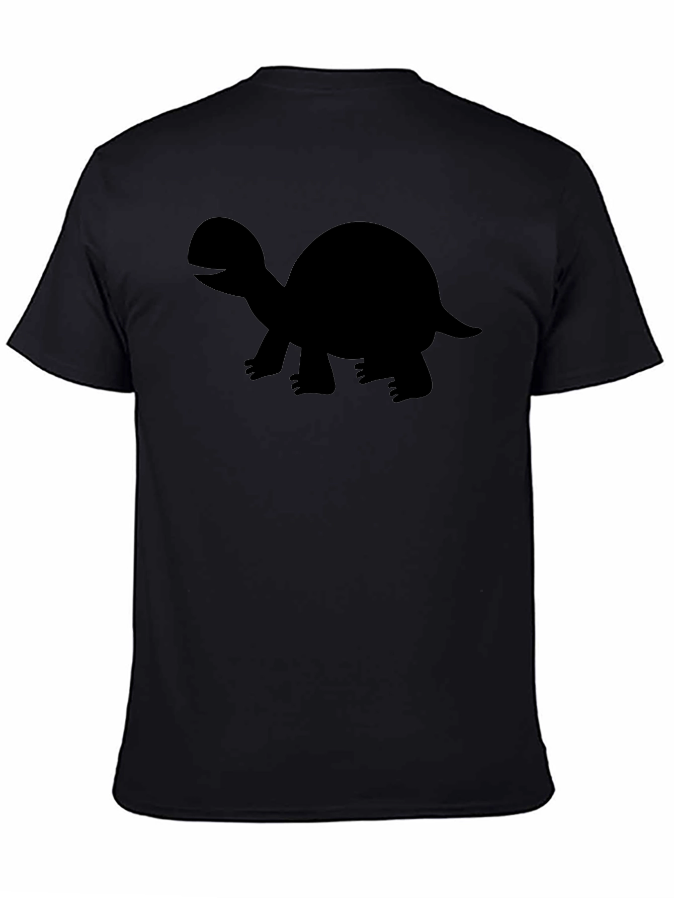 Turtle Graphic Tee - Black Cotton Blend T-Shirt