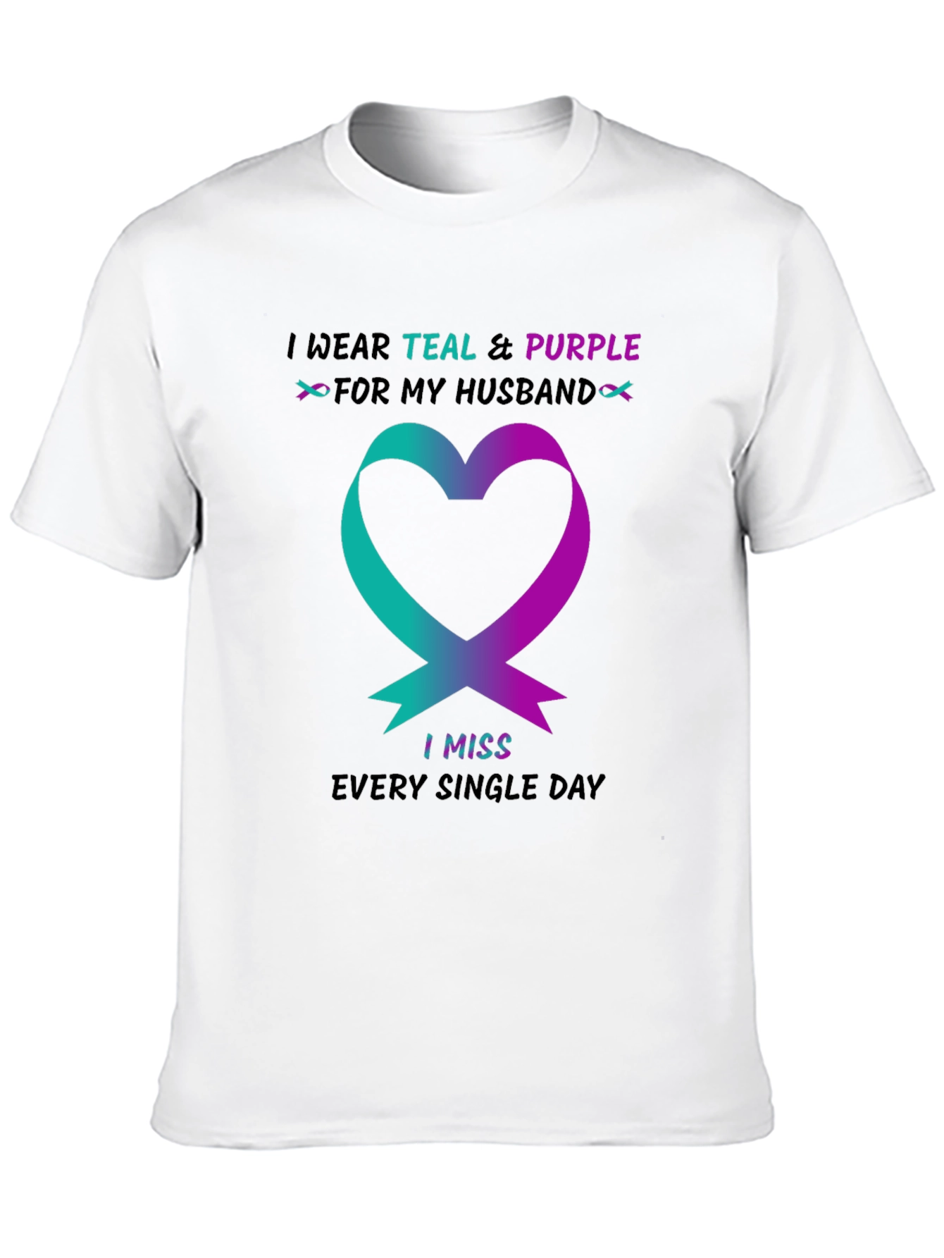 Teal & Purple Husband Remembrance T-Shirt