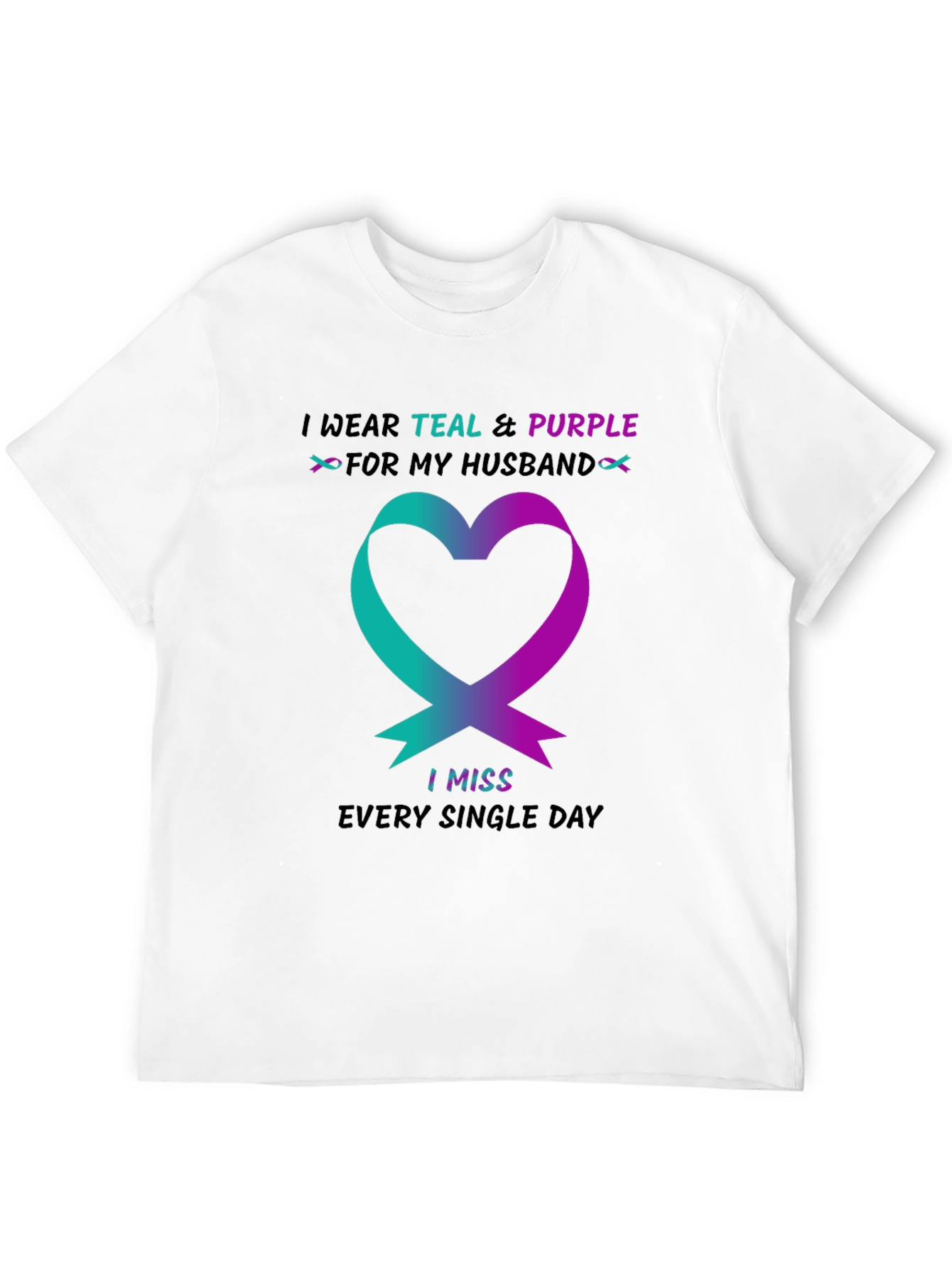 Teal & Purple Husband Remembrance T-Shirt