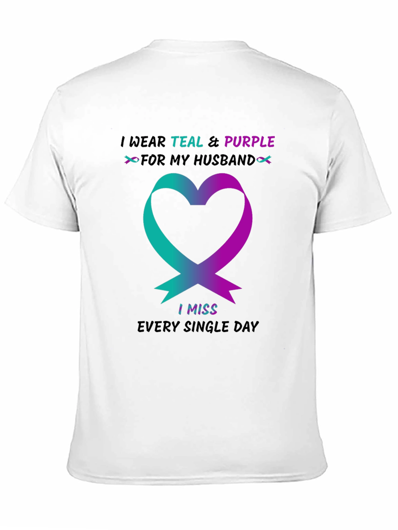 Teal & Purple Husband Remembrance T-Shirt