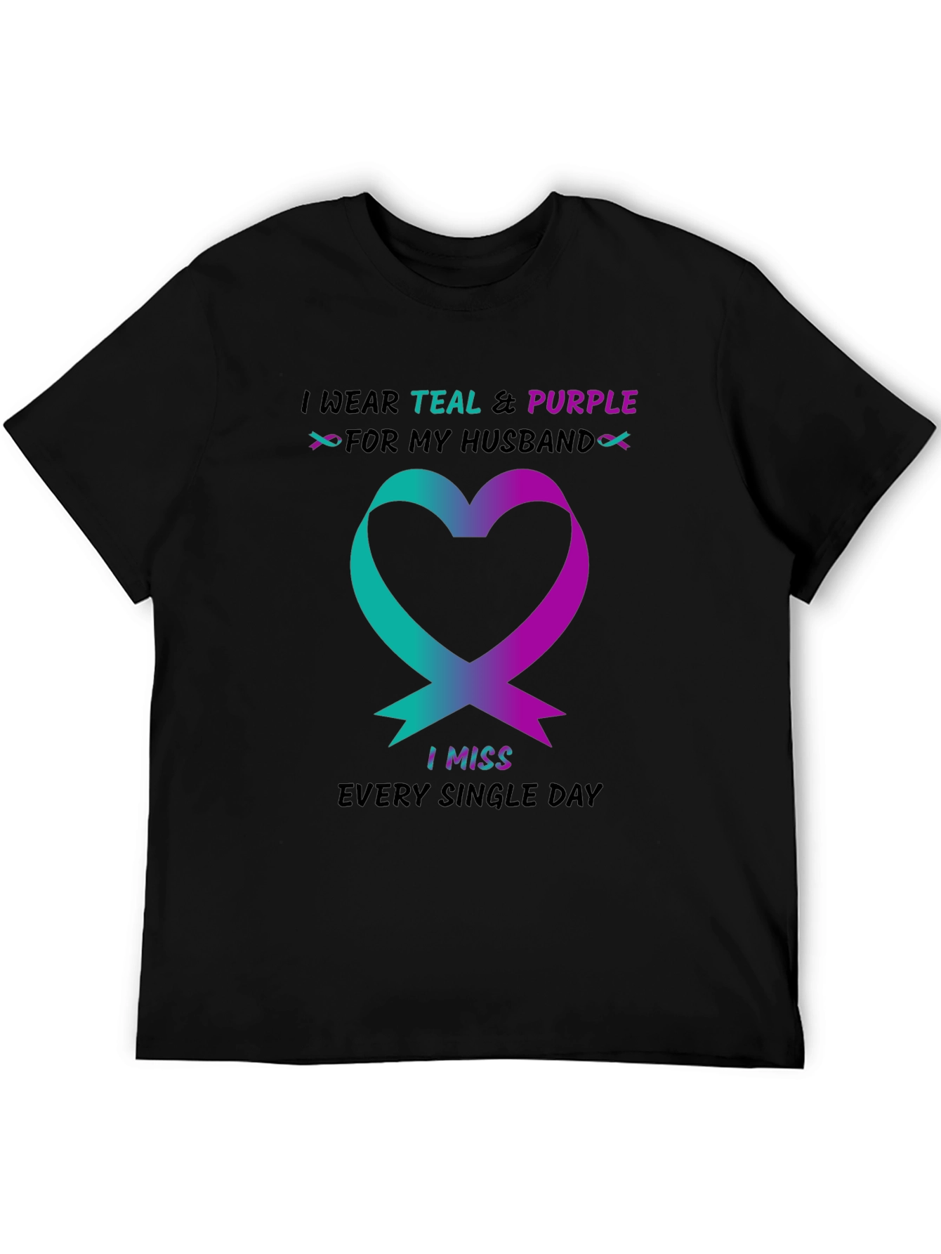 Teal & Purple Husband Remembrance T-Shirt