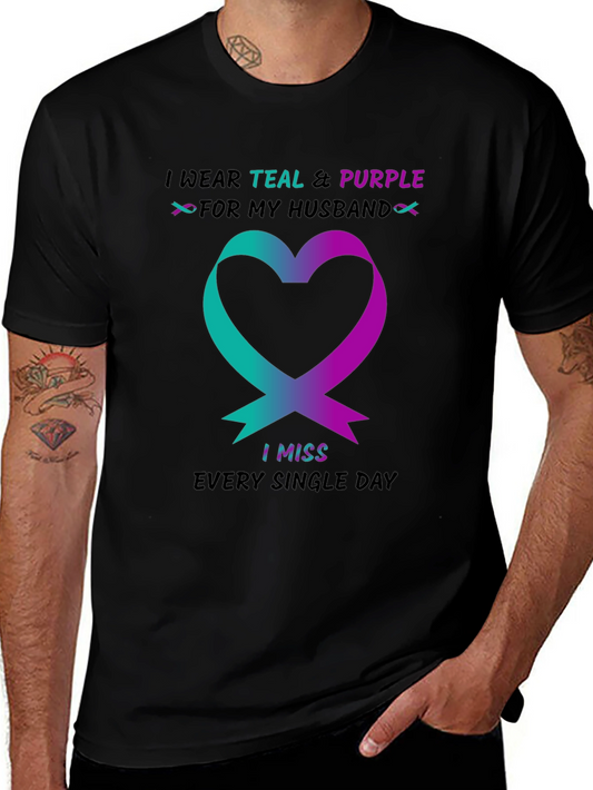 Teal & Purple Husband Remembrance T-Shirt