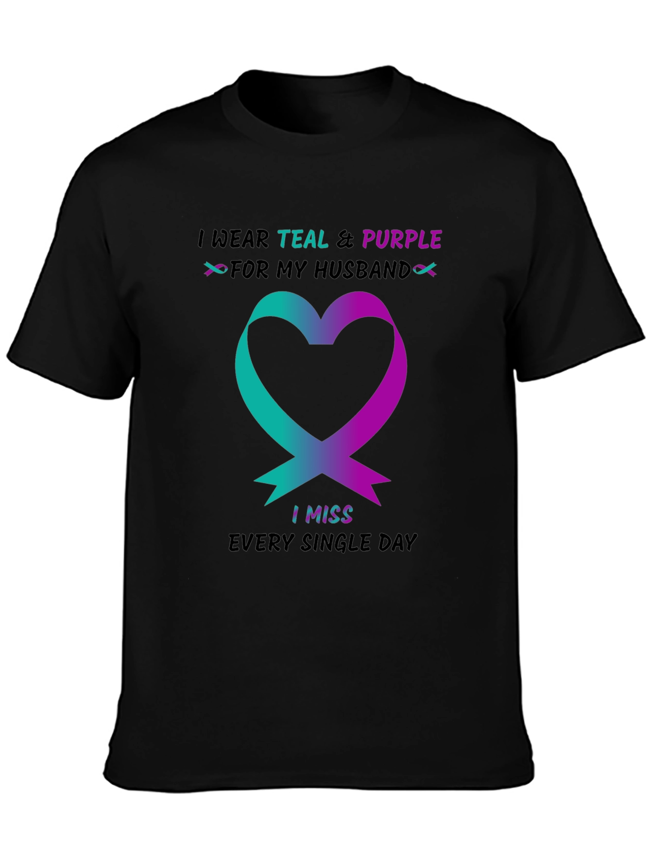 Teal & Purple Husband Remembrance T-Shirt