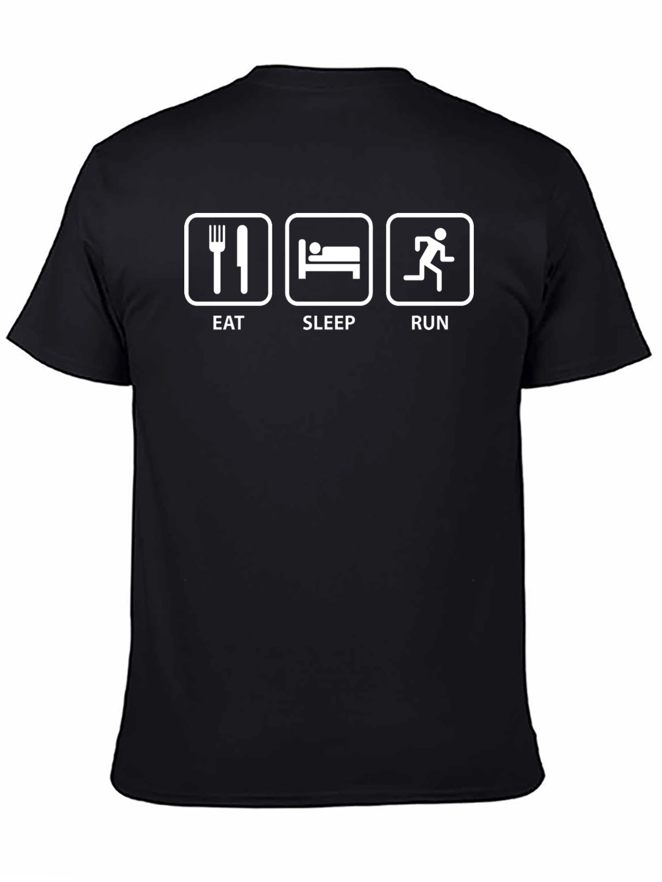 Eat Sleep Run Black T-Shirt Fitness Tee