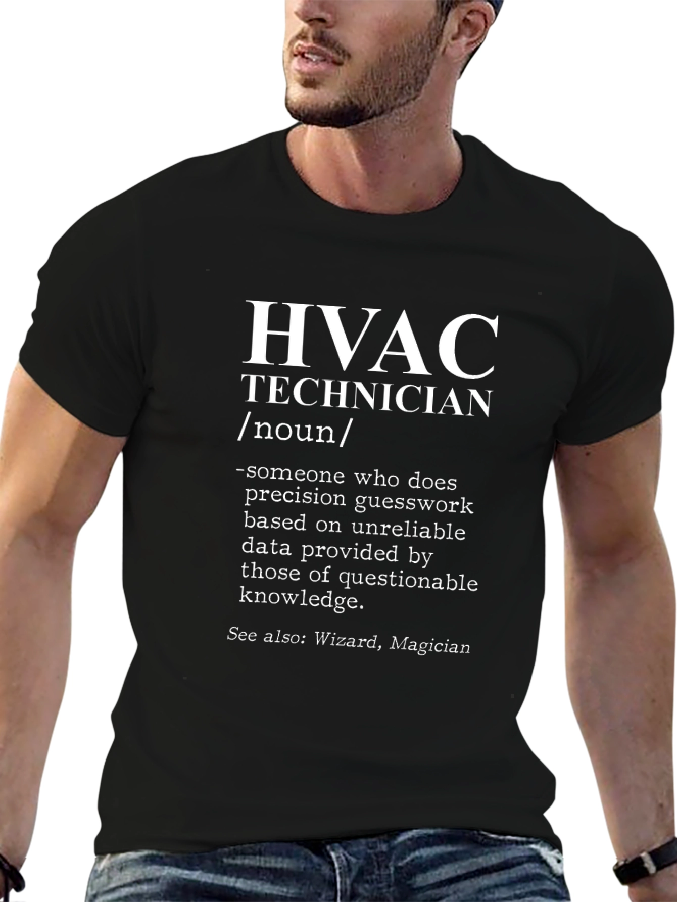 HVAC Technician Definition Black T-Shirt
