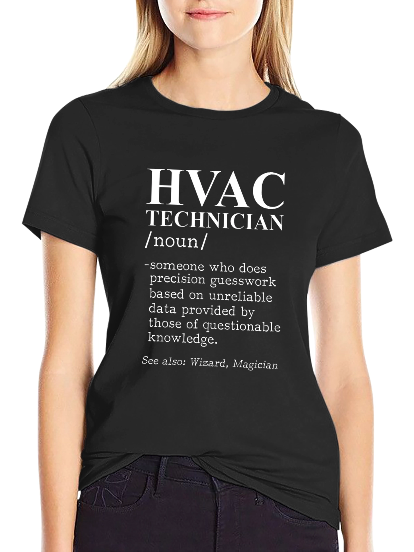 HVAC Technician Definition Black T-Shirt