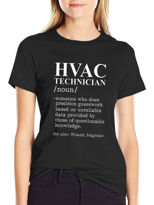 HVAC Technician Definition Black T-Shirt