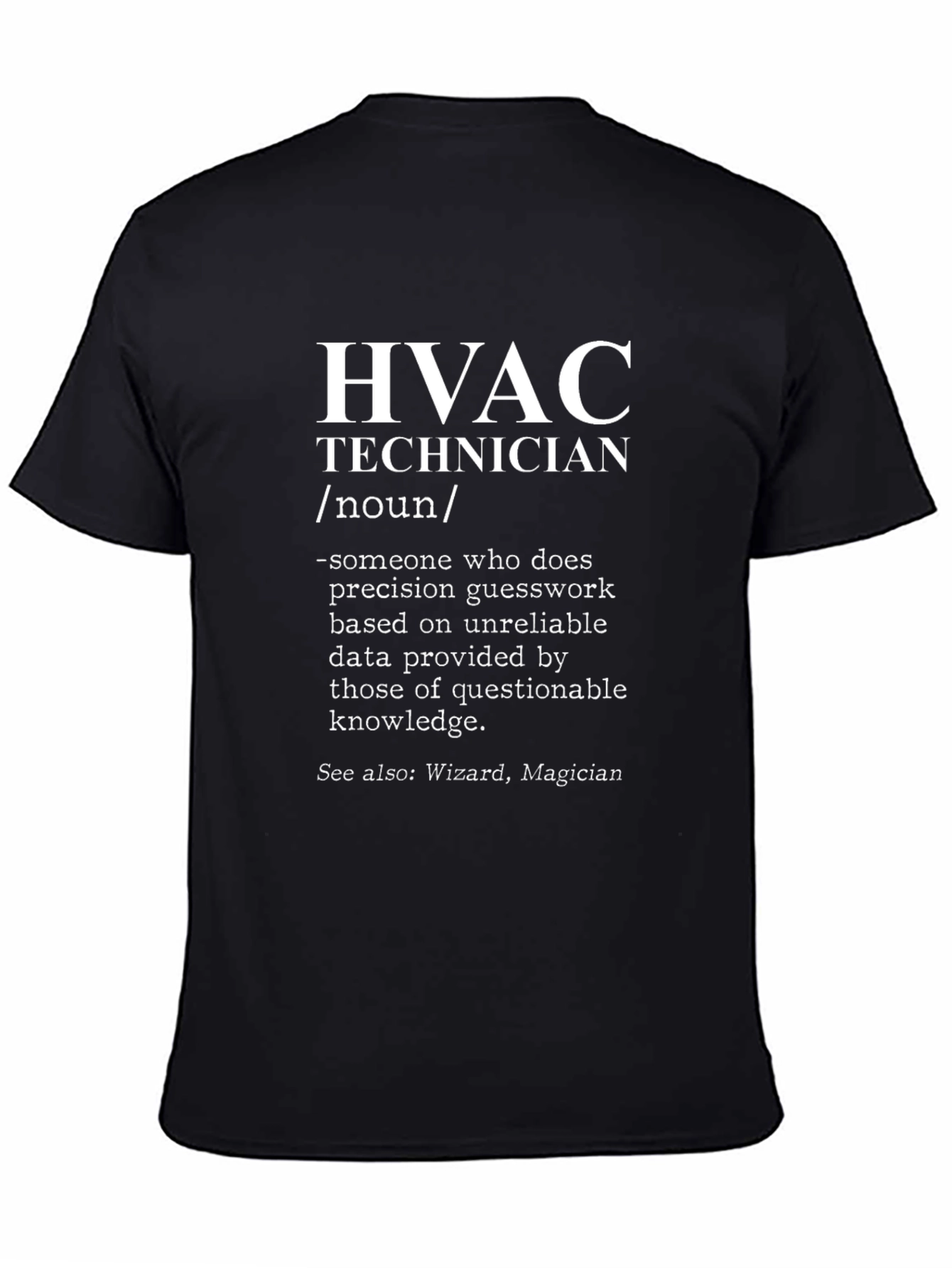 HVAC Technician Definition Black T-Shirt