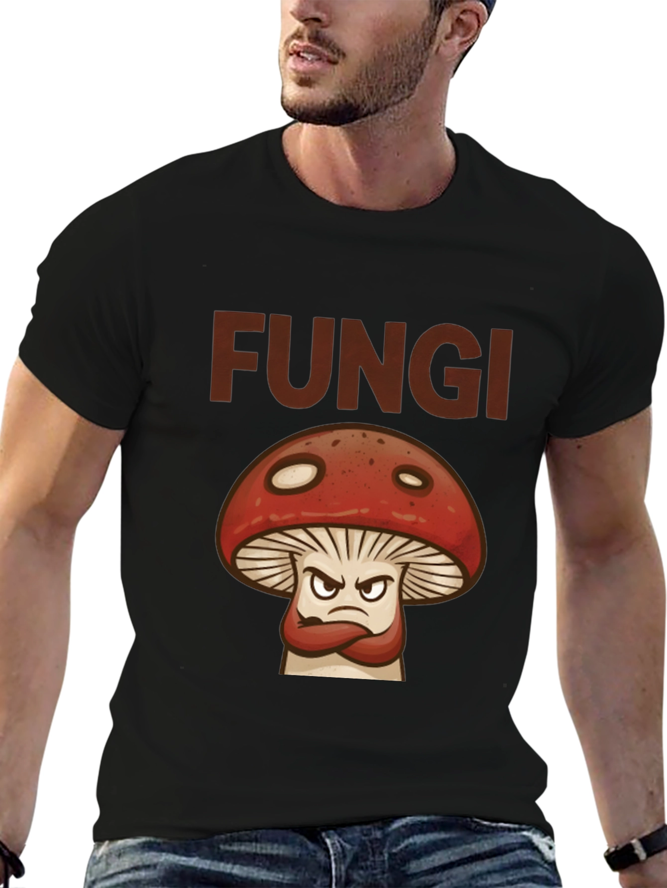 Fungi Angry Mushroom Graphic T-Shirt