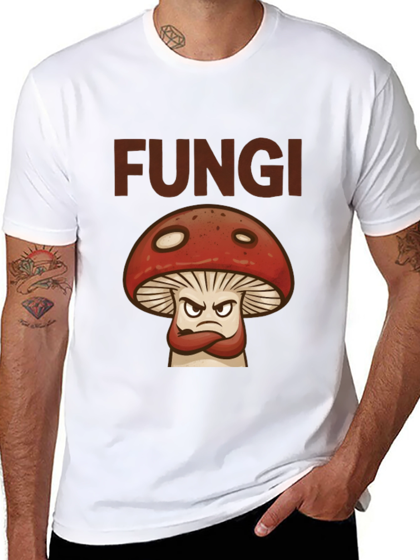 Fungi Angry Mushroom Graphic T-Shirt