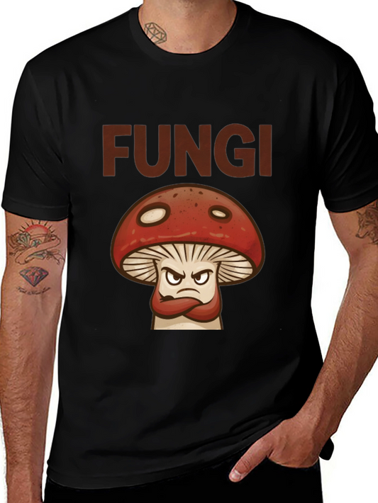 Fungi Angry Mushroom Graphic T-Shirt