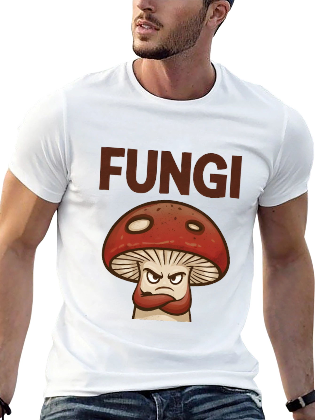Fungi Angry Mushroom Graphic T-Shirt