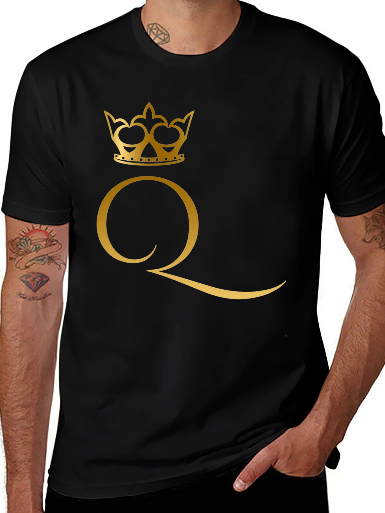 Queen Crown Graphic Black T-Shirt